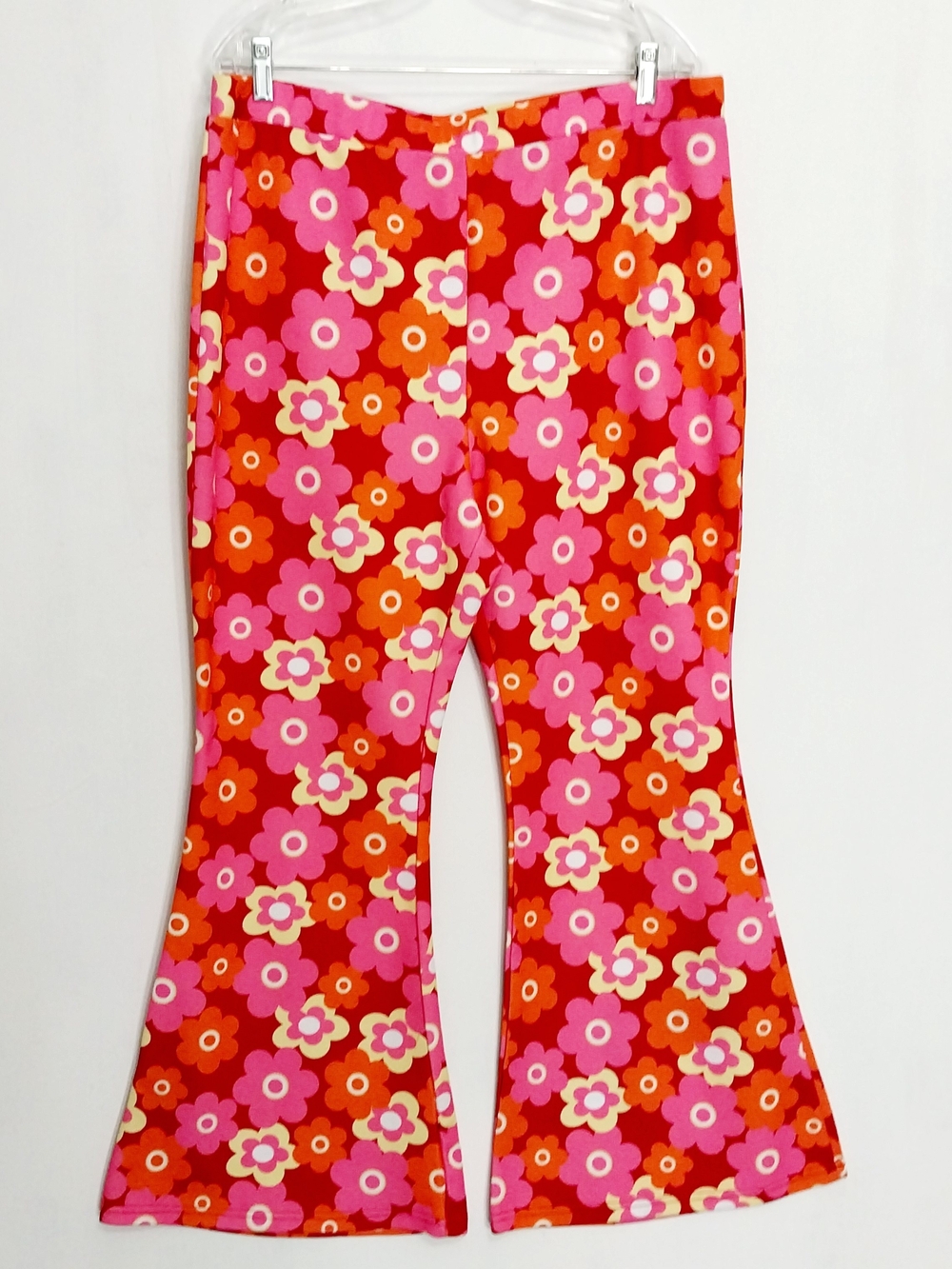 🔵BOGO FREE🔵 Shein Bell Bottom Pants Barbiecore Floral Costume Sz 2XL